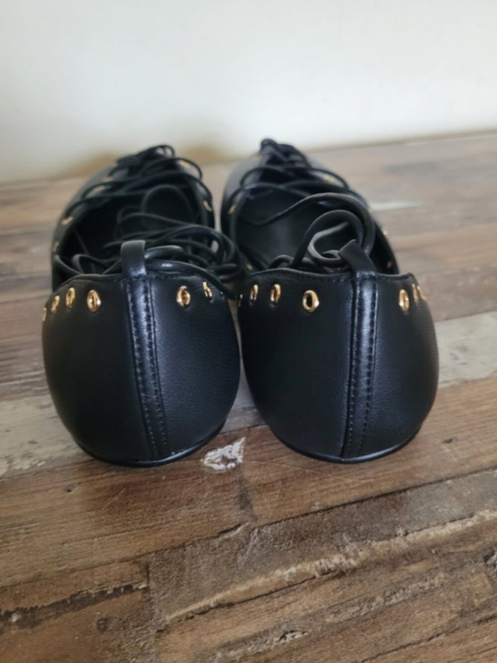 Free People Jeffrey Campbell ballet flat corset lace-up black shoes size 8 - Picture 9 of 11